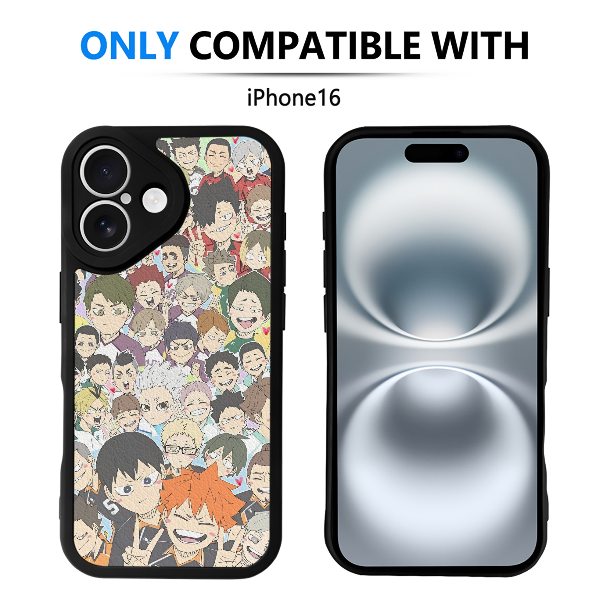 （画像用） ハイキュー!! Haikyu!! 【iPhone 16シリーズ対応】シリコンスマホケース（レザー調） 材質：シリコン